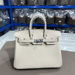 hm0557 Hermes Birkin Top Handle Bag Milkshake White White Silver Hardware