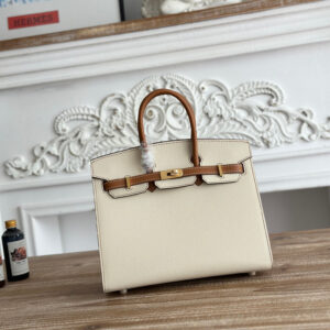 hm0562 Hermes Birkin Top Handle Bag Milkshake White Gold Brown Multicolor Gold Hardware