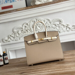 hm0565 Hermes Birkin Top Handle Bag Milkshake White Trench Gray Multicolor Gold Hardware