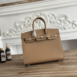 hm0572 Hermes Birkin Top Handle Bag Milk Tea Milk Tea Silver Hardware