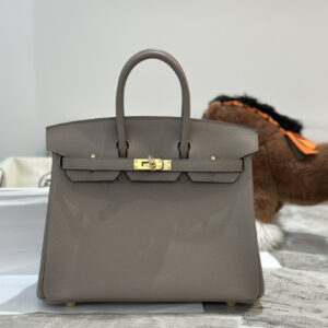 hm0581 Hermes Birkin Top Handle Bag Gray Gold Hardware