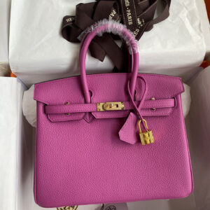 hm0593 Hermes Birkin Top Handle Bag Pink Gold Hardware
