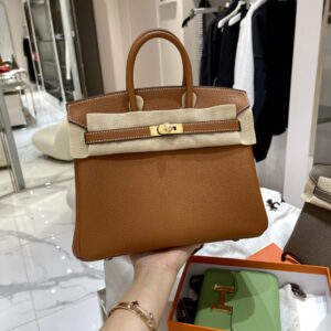 hm0616 Hermes Birkin Top Handle Bag Gold Brown Gold Brown Brown
