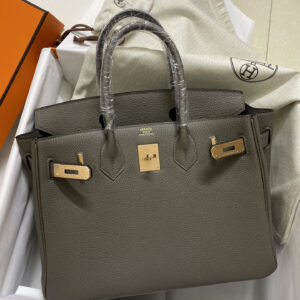hm0620 Hermes Birkin Top Handle Bag Etain Gray Gray Rose Gold Hardware