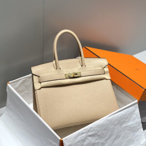 hm0625 Hermes Birkin Top Handle Bag Trench Gray Gray Gold Hardware