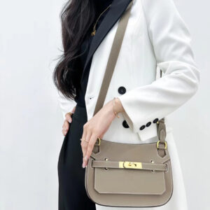 hm0664 Hermes Jypsiere Top Handle Bag Etoupe Gray Gray Silver Hardware