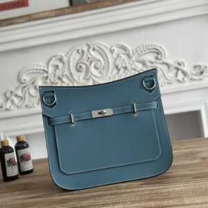 hm0668 Hermes Jypsiere Top Handle Bag Denim Blue Blue Silver Hardware