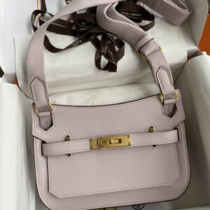 hm0670 Hermes Jypsiere Top Handle Bag Pink Purple Silver Hardware