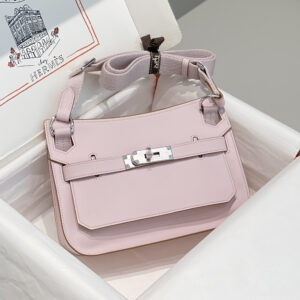 hm0671 Hermes Jypsiere Top Handle Bag Purple Silver Hardware