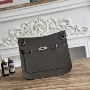 hm0676 Hermes Jypsiere Top Handle Bag Etain Gray Gray Silver Hardware
