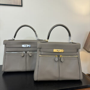 hm0845 Hermes Kelly Top Handle Bag Silver Hardware