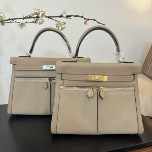 hm0852 Hermes Kelly Top Handle Bag Silver Hardware