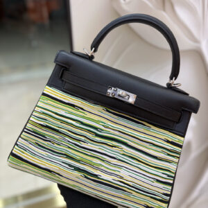 hm0854 Hermes Kelly Top Handle Bag Silver Hardware