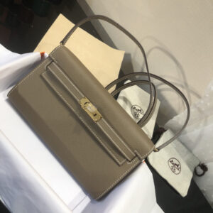 hm0855 Hermes Kelly Top Handle Bag Etoupe Gray Gray