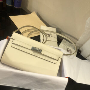 hm0858 Hermes Kelly Top Handle Bag Milkshake White White