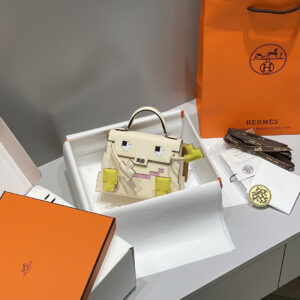 hm0875 Hermes Kelly Top Handle Bag White