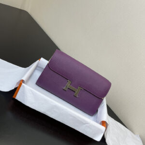 hm0884 Hermes Kelly Top Handle Bag Purple Silver Hardware