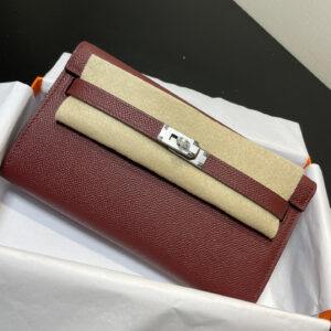 hm0896 Hermes Kelly Top Handle Bag Burgundy Red