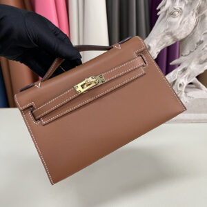 hm0899 Hermes Kelly Top Handle Bag Gold Brown Brown