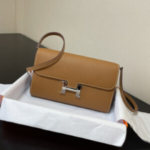 hm0901 Hermes Kelly Top Handle Bag Gold Brown Brown Silver Hardware