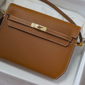 hm0902 Hermes Kelly Top Handle Bag Gold Brown Gold Brown Brown