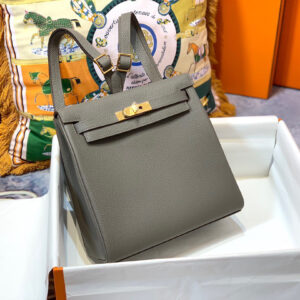 hm0907 Hermes Kelly Top Handle Bag Etain Gray Gray Silver Hardware