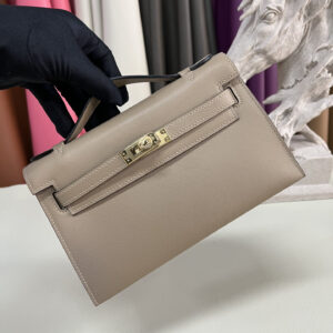 hm0908 Hermes Kelly Top Handle Bag Trench Gray Gray