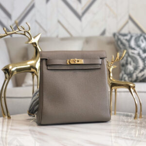 hm0910 Hermes Kelly Top Handle Bag Trench Gray Gray Silver Hardware