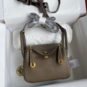 hm0936 Hermes Lindy Top Handle Bag Etoupe Gray Gray Gold Hardware