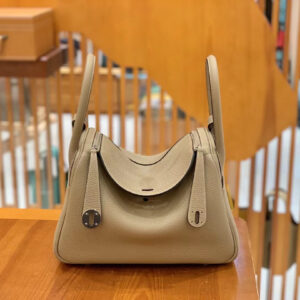 hm0941 Hermes Lindy Top Handle Bag Tourterelle Gray Gray Silver Hardware