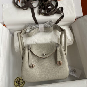 hm0949 Hermes Lindy Top Handle Bag Pearl Gray Gray Silver Hardware