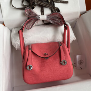 hm0952 Hermes Lindy Top Handle Bag Pink Silver Hardware