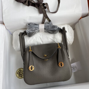 hm0966 Hermes Lindy Top Handle Bag Etain Gray Gray Gold Hardware
