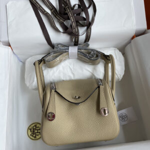 hm0969 Hermes Lindy Top Handle Bag Trench Gray Gray Silver Hardware
