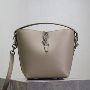 ysl0110 YSL 749036 Bucket Bag Small Gray Silver Hardware