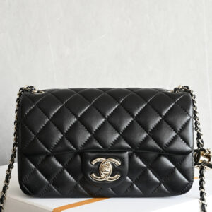 bag0359 Chanel Classic Flap Mini Black Gold Hardware
