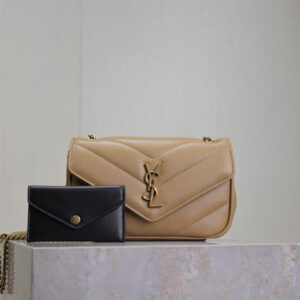 ysl0272 YSL LOULOU Card Holder Mini Milk Tea