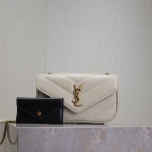 ysl0276 YSL LOULOU Card Holder Mini White