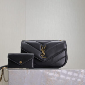 ysl0283 YSL LOULOU Card Holder Mini Black