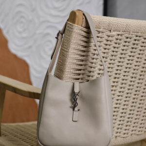 ysl0388 YSL LE 5A7 Hobo Bag Silver Hardware