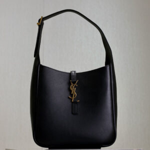 ysl0409 YSL LE 5A7 Hobo Bag Black Gold Hardware