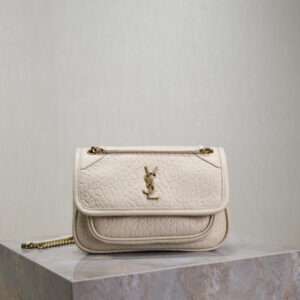 ysl0449 YSL NIKI Hobo Bag Mini White Gold Hardware
