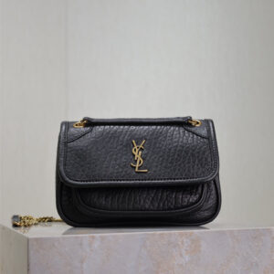 ysl0452 YSL NIKI Hobo Bag Mini Black Gold Hardware