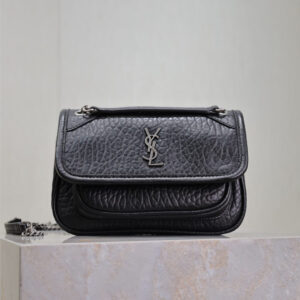 ysl0453 YSL NIKI Hobo Bag Mini Black Silver Hardware