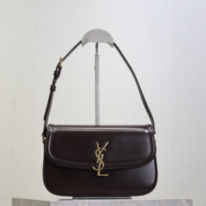 ysl0456 YSL SOLFERINO Hobo Bag Brown Gold Hardware