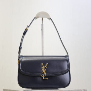 ysl0460 YSL SOLFERINO Hobo Bag Blue Gold Hardware