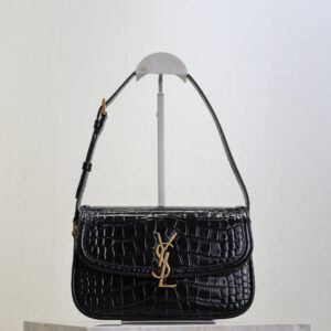 ysl0462 YSL SOLFERINO Hobo Bag Black Gold Hardware