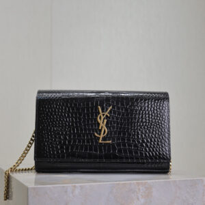 ysl0525 YSL CASSANDRE Shoulder Bag Black Gold Hardware