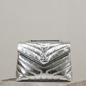 ysl0685 YSL LOULOU Top Handle Bag Silver