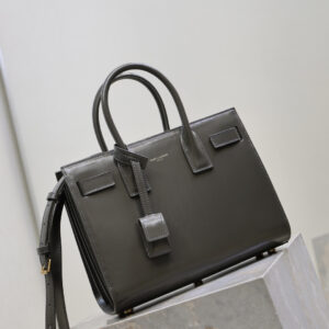 ysl0735 YSL SAC DE JOUR Top Handle Bag Gray Gold Hardware